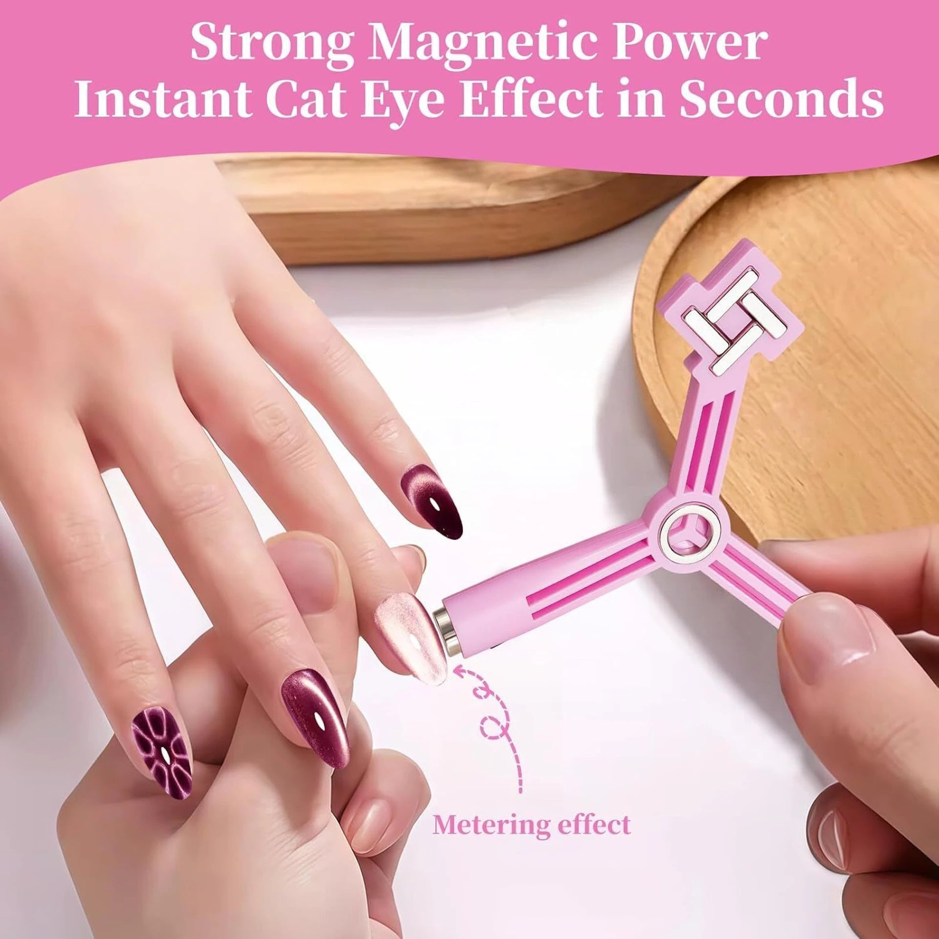 Vayve 4 in 1 Cat Eye Nail Magnet Tool for Magnetic Gel Polish, Nail Art Magnet Pen