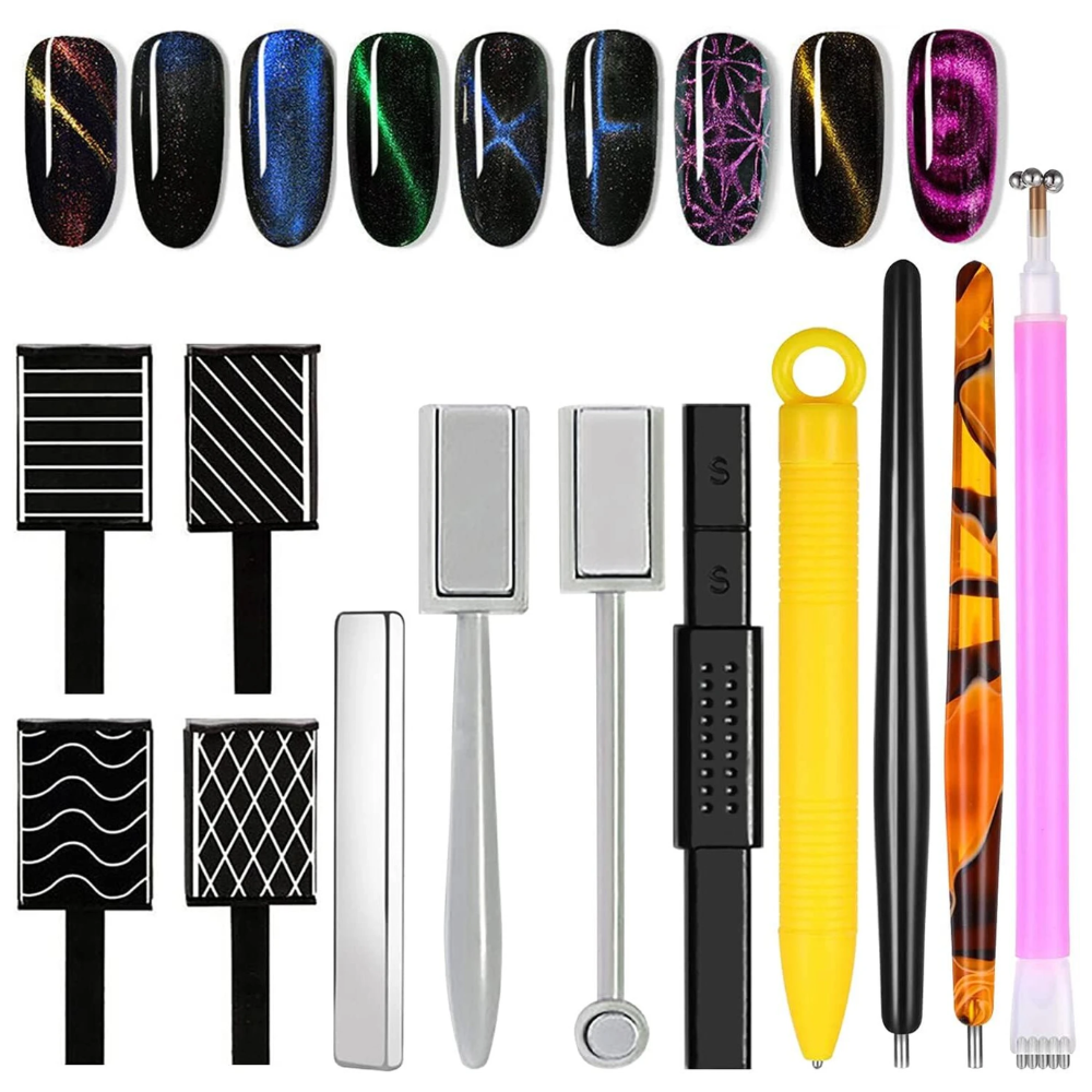 Vayve 12pcs Cat Eye Nail Magnet Tool Set for Magnetic Gel Polish