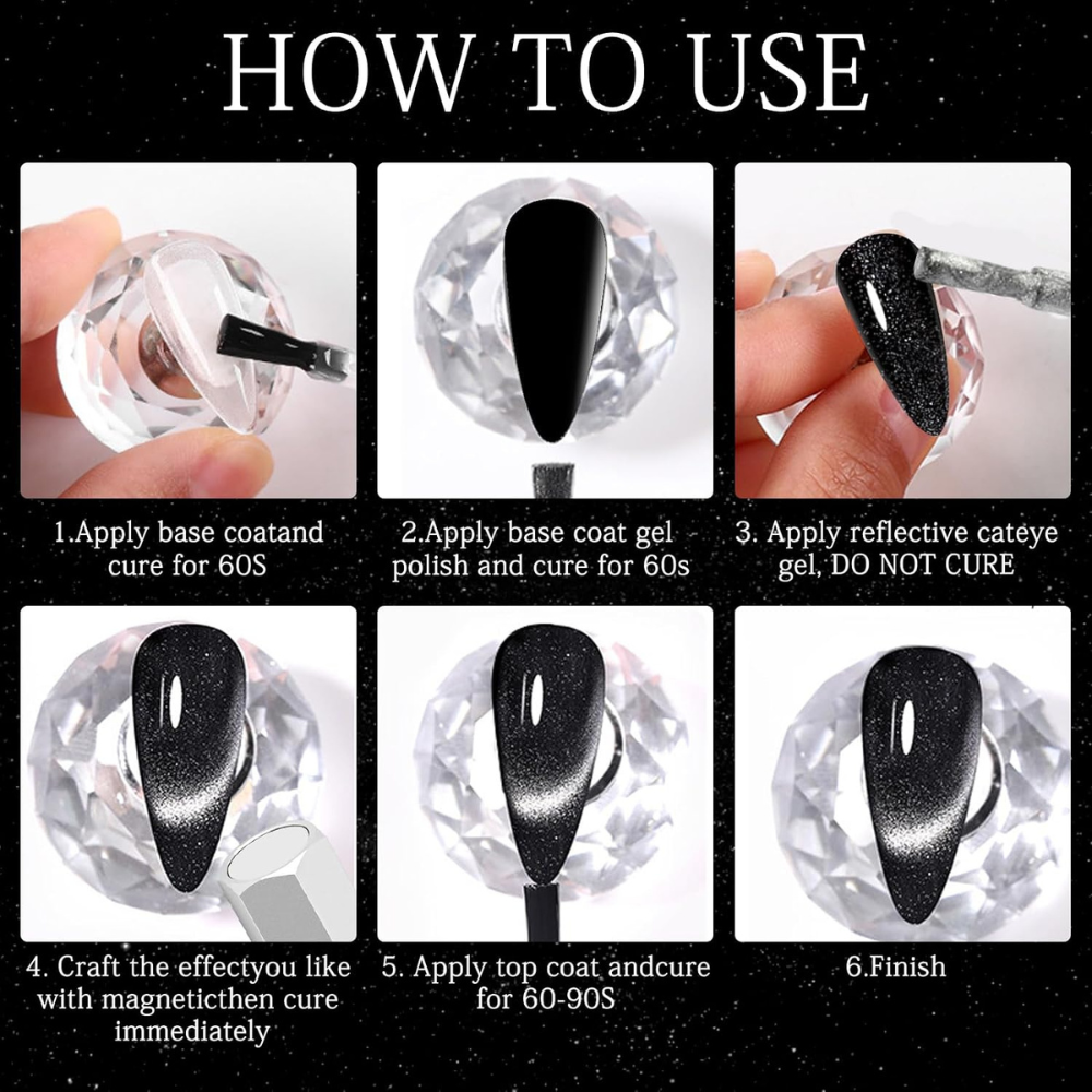 Vayve Hexagonal Cat Eye Nail Magnet Pen Magnetic Tool