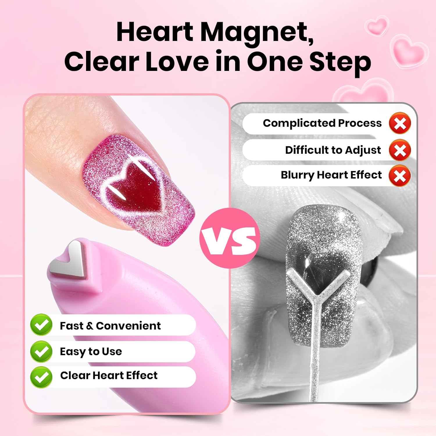 Vayve 3-in-1 Cat Eye Nail Magnet Pen | Heart & Line Nail Art Tool