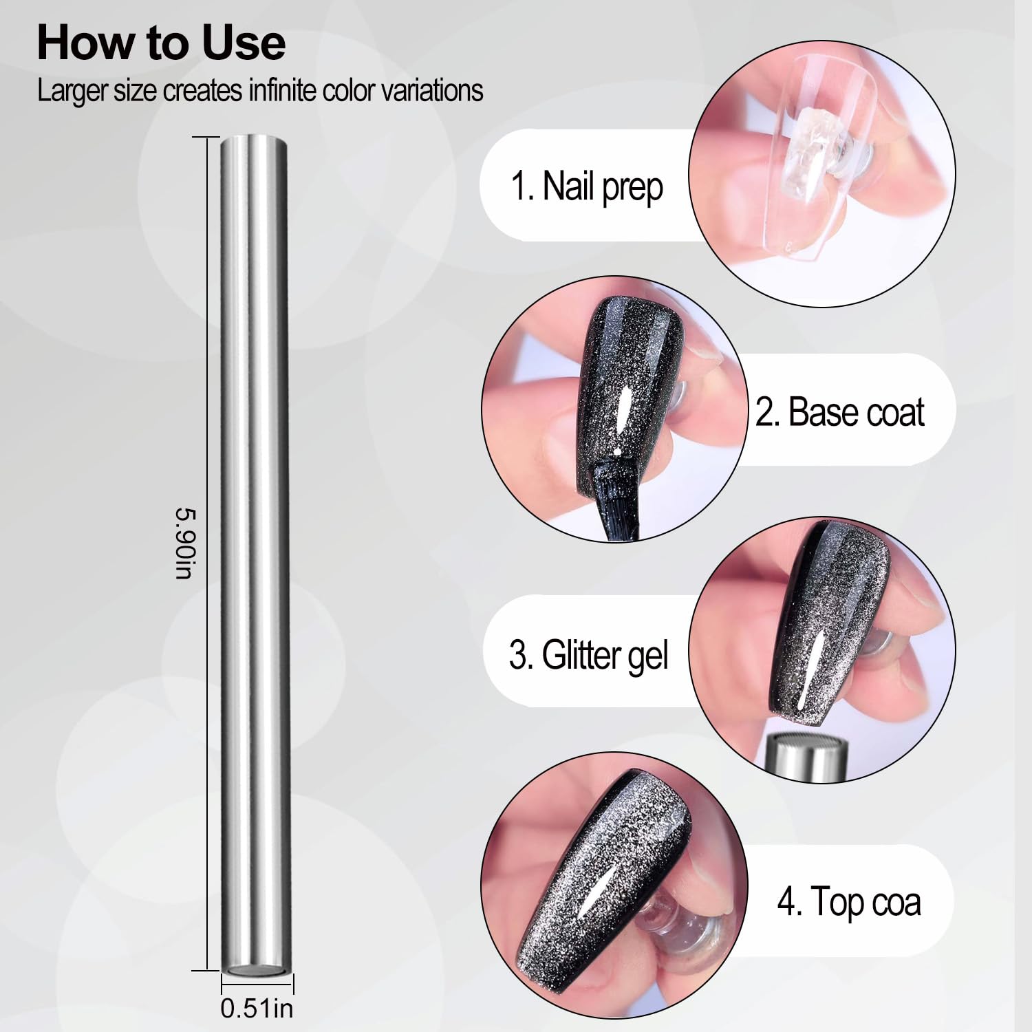 Vayve Double Head Cat Eye Nail Magnet Tool for Magnetic Gel Designs