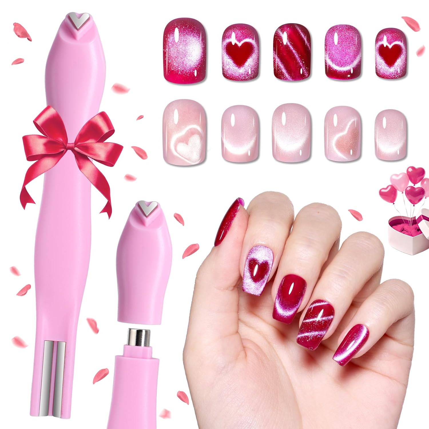 Vayve 3-in-1 Cat Eye Nail Magnet Pen | Heart & Line Nail Art Tool