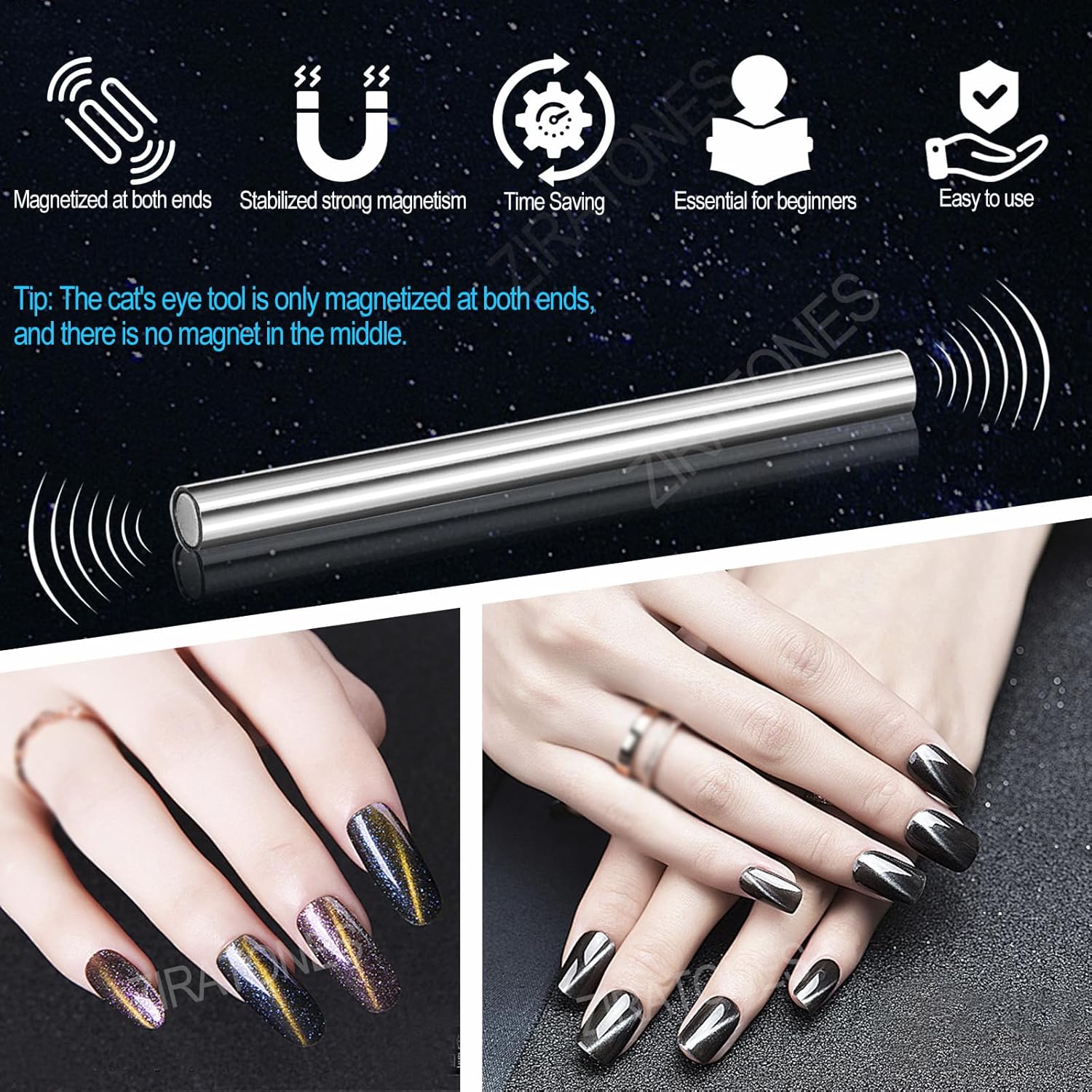 Vayve Double Head Cat Eye Nail Magnet Tool for Magnetic Gel Designs