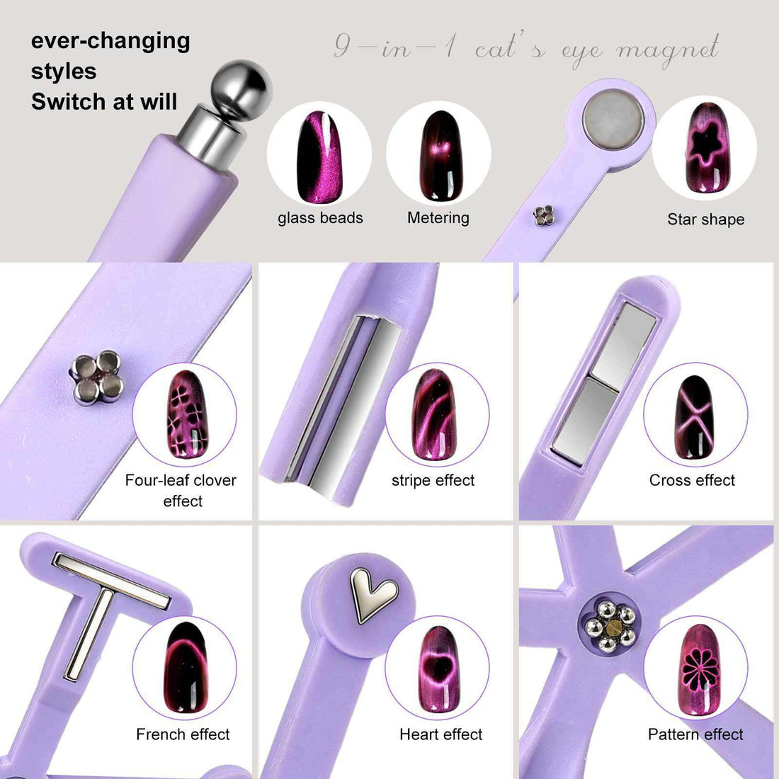 Vayve 9-in-1 Cat Eye Nail Magnet Tool | Multi-Functional Nail Magnet Pen