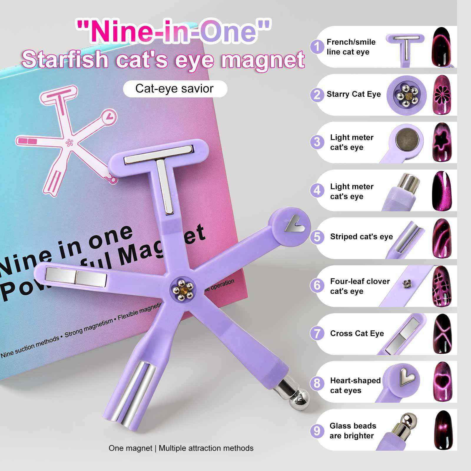 Vayve 9-in-1 Cat Eye Nail Magnet Tool | Multi-Functional Nail Magnet Pen