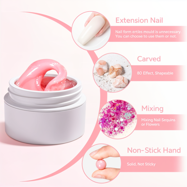 Vayve Solid Builder Gel | Non-Sticky Gel for Nail Extensions - Image 4